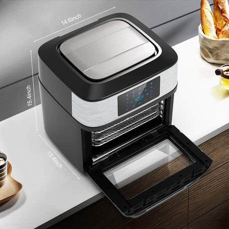Air Fryer Oven Large 20 QT, 10-in-1 Airfryer Combo with Window for Family, Air Fryer Toaster Oven with Rottisserie Racks & Cookbook, ETL Certified Gluck