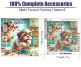 Canrichshop Little Puppies Diamond Art Painting Kits for Adults,Diamond Painting Kits for Beginners,Cute Animals 5D Round Full Drill Gem Art for Home Wall Decor 12X16 inch Canrichshop