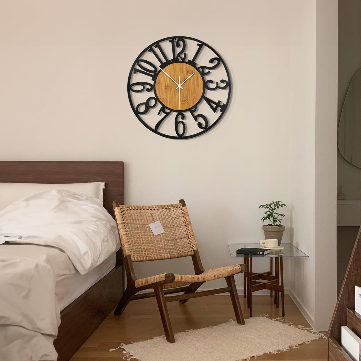 LEIKE Large Wall Clocks,Silent,Non Ticking,Battery Operated Rustic Round Modern Big Wood Wall Clock for Living Room, Bedroom,Kitchen,Farmhouse,Office,Home Decor LEIKE