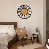 LEIKE Large Wall Clocks,Silent,Non Ticking,Battery Operated Rustic Round Modern Big Wood Wall Clock for Living Room, Bedroom,Kitchen,Farmhouse,Office,Home Decor LEIKE