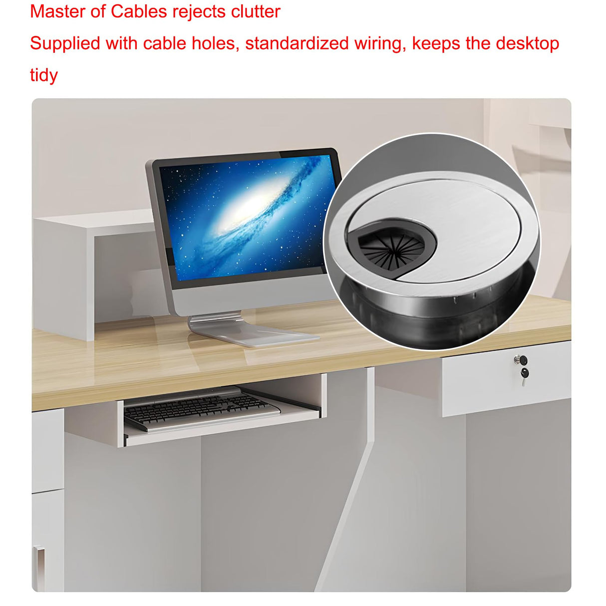 Modern Reception Desk with Counter, Salon Reception Desk with Lockable Drawer & Door Cabinet & Light Strip Receptionist for Office Boutique Lobby Shop cartBit