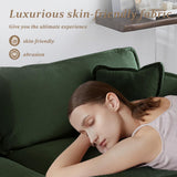 SoarFlash Chenille Sectional Sofa, Comfy Modular Loveseat Sofa, Modern 2-Seat Couch Deep Seat Sofa Set for Living Room,Green SoarFlash