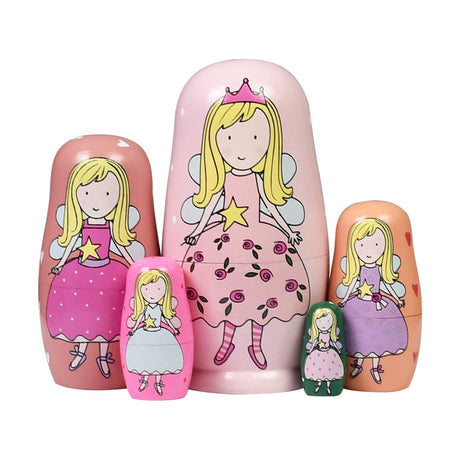 HYCLES Nesting Dolls Russian Matryoshka Wood Stacking Nested Set for Kids Handmade Toys for Children Kids Christmas Birthday Decoration Halloween Wishing Gift HYCLES