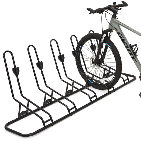 Floor Bike Rack for 5 Bikes, Safeguard Disc Brakes & Derailleurs Design, Waterproof Bicycle Stand Indoor/Outdoor/Garage Use, Fits 12"-29" Tires, Upgraded 0.63" Steel Tubes for Stability Kingarage