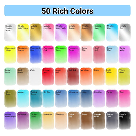 APOGO Watercolor Paint Set,50 Colors in Portable Box Travel Watercolor Set,Water Color Paint Sets for Kids,Adult and Beginner Watercolor Painting Kits with Watercolor Papers and Brushes Art supplies APOGO