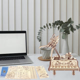 3D Wooden Puzzle for Adults - Piano DIY Music Box Wood Model Kits Construction Craft Kits Mechanical Jigsaw Puzzles for Age 15+ Years Old auryee