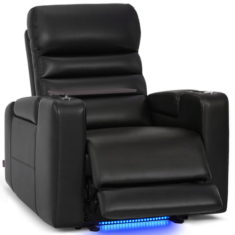 MCombo Zero Gravity Power Recliner Chair with Adjustable Headrest for Living Room, Home Theater Seating Recliner with 360° Swivel Tray Table, USB & Type-C Ports, LED Lighting, Armrest Storage MCombo