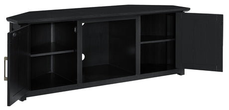 Crosley Furniture Camden Corner TV Stand for 65+ inch TVs, Entertainment Center with Storage Shelves, Black Crosley Furniture