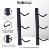 Wine Enthusiast N'FINITY 9 Bottle Wall Mounted Metal Wine Rack – Label Forward Wine Rack with Easy Installation - 3' Tall, 1 Column Deep (Black) Wine Enthusiast