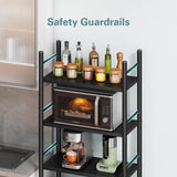 Denkee 4 Tiers Kitchen Bakers Rack, Heavy Duty Free Standing Baker's Rack for Kitchens with Storage, Upgraded Industrial Microwave Stand Rack (22.83 L x 14.96 W x 48.85 H) Denkee