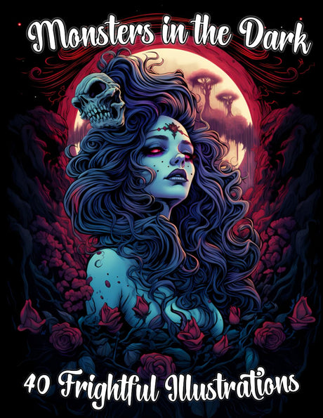 Monsters in the Dark: A Horror Coloring Book for Adults with 40 Frightful Illustrations WoodArtSupply