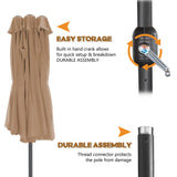 AONETOZ 15ft Large Patio Umbrella,Double Sided Big Umbrella For Patio,Extra Large Outdoor Umbrella,Khaki AONETOZ