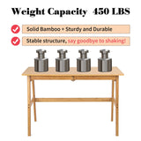 Nnewvante Writing Computer Desk 46" Bamboo Home Office Table with 2 Drawers, Modern Furniture Simple Study Makeup Workstation Nnewvante