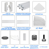 6 Tier NSF Metal Corner Shelf Wire Shelving Unit, 420lbs Capacity Heavy Duty Adjustable Storage Rack with Shelf Liners for Closet Kitchen Bathroom Garage Basement, 72" H x 18" L x 18" D - White pouseayar