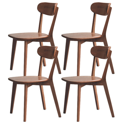 QKFF Modern Dining Chairs Set of 4, Solid Oak Wood Dining Chair with Comfortable Backrest, Sturdy Wooden Chairs for Kitchen, Dining Room - WoodArtSupply