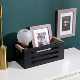 HXGONYI Bathroom Decor Box Toilet Tank Basket Toilet Paper Holder,Wood Bathroom Baskets with Handles,Farmhouse Rustic Wood Storage Box For Kitchen,Office,Bedroom,Closet 12 x 5.9 x4.9inch,Black HXGONYI