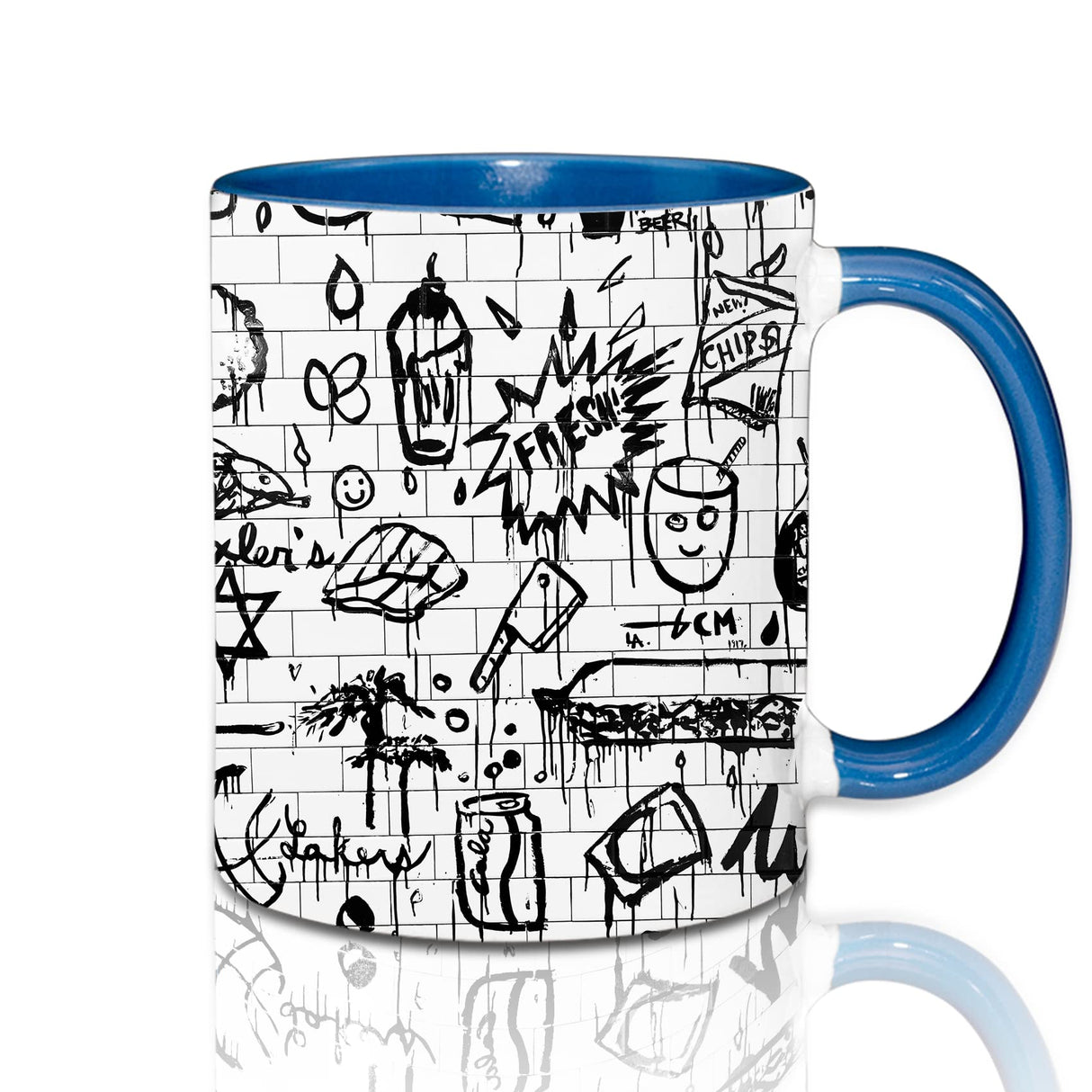Sumex 11oz Sublimation Blanks Mugs,Set of 12 Ceramic Coffee Mugs for Tea, Milk, Latte,Blue Inner and Handle Sumex