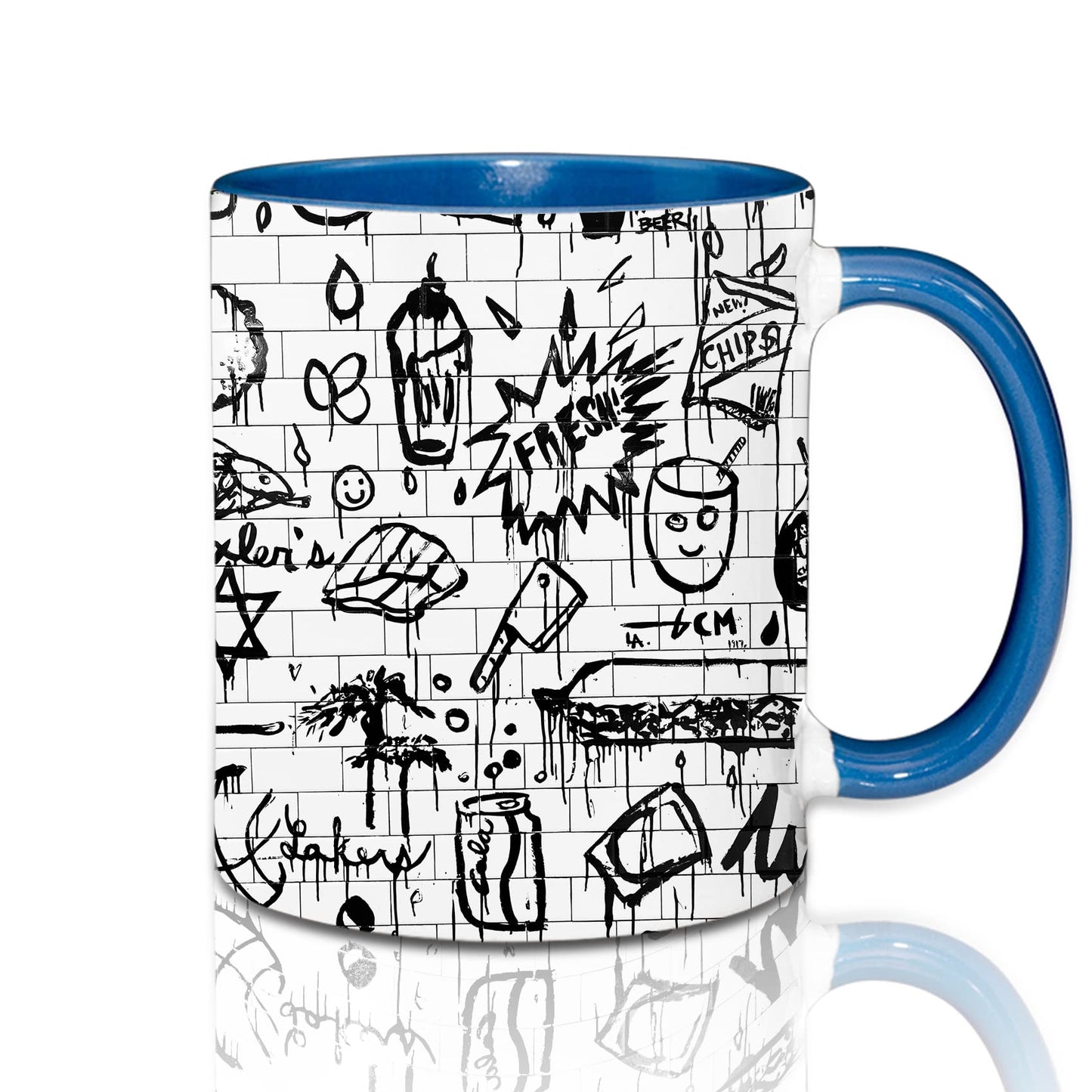 Sumex 11oz Sublimation Blanks Mugs,Set of 12 Ceramic Coffee Mugs for Tea, Milk, Latte,Blue Inner and Handle