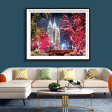 Diamond Painting Kits for Adults Kids Salt Lake Temple Scenery DIY 5D Diamond Painting Arts Craft for Home Wall Decor Birthday Gifts 12x16 in YEEIFFD