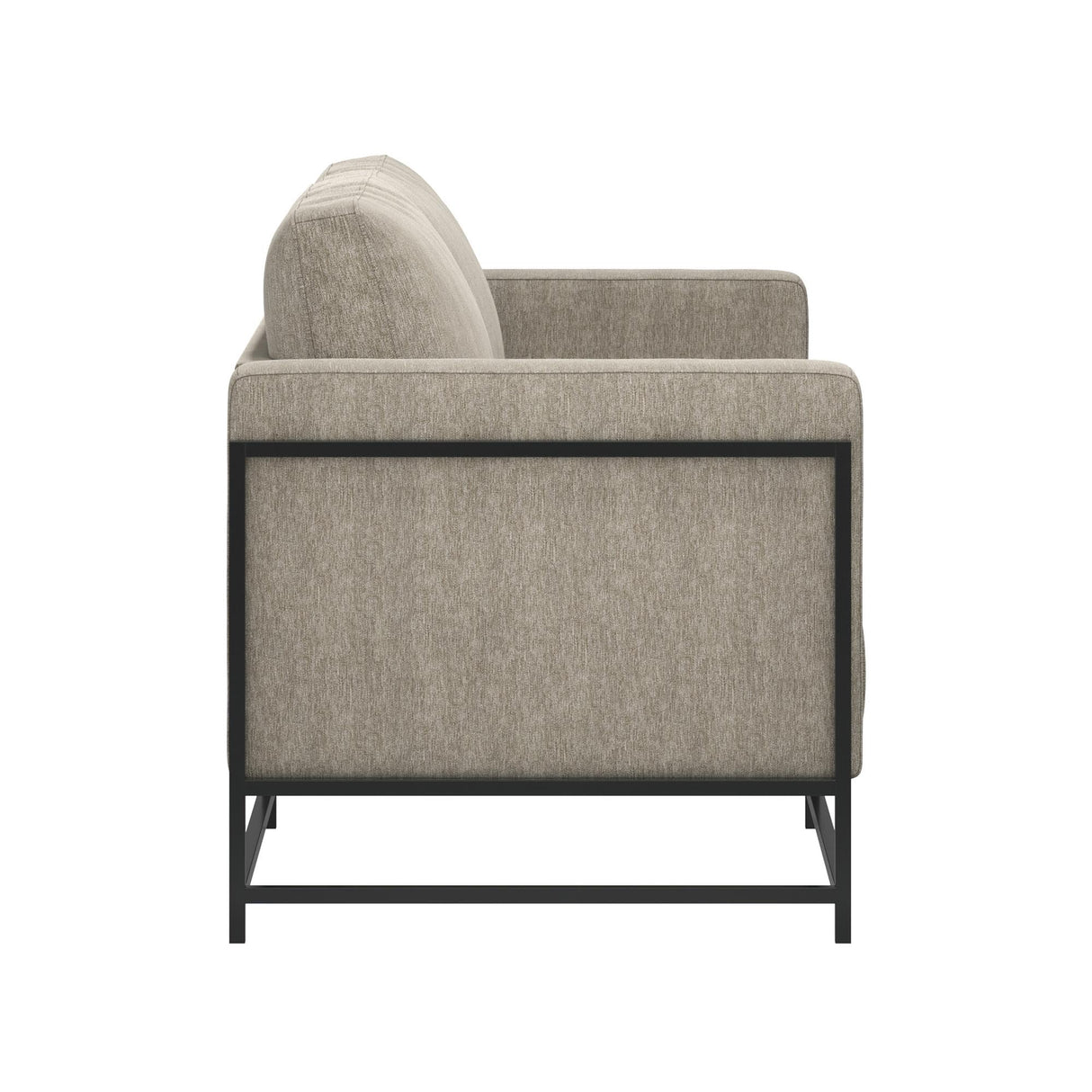 Novogratz Kelly Industrial Modern 72" Sofa with Metal Base, Beige Novogratz