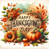 Fall Diamond Painting Kits for Adults,Thanksgiving Day Diamond Art Kits for Adults Beginner Round Full Drills,Pumpkin and Sunflowers Picture Diamond Dots for Holiday Gifts and Wall Decor 14X14 Inch MjhRcll