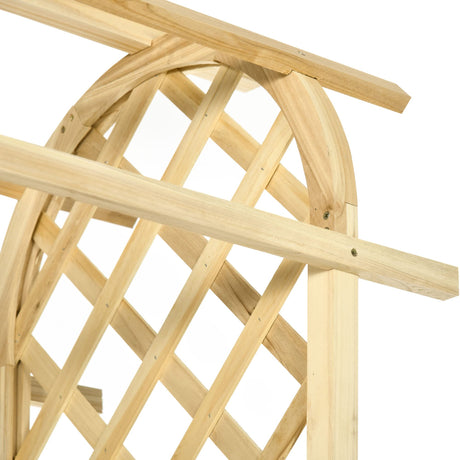 Outsunny 7.5' Wooden Wedding Arch, Garden Arch Arbor for Climbing Plants & Trellis Design, Great for Vines, or as Balloon Decoration Stand for Indoor Outdoor Ceremony, Party, Backdrop, Natural Outsunny