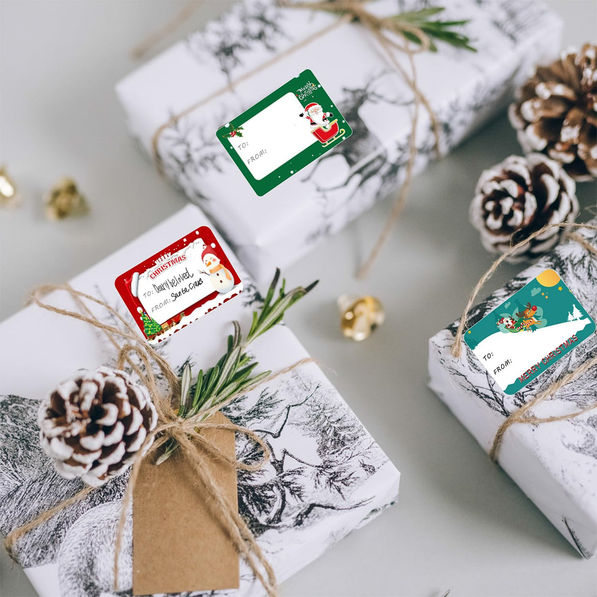 120 PCS Christmas Tags Stickers, Merry Xmas Gift Tags & Labels Christmas Stickers Labels Jxuane