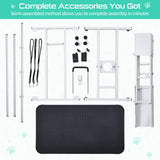 43.6" Pet Grooming Table for Large Dogs, Heavy Duty Height Adjustable Dog Grooming Table With Overhead Arm & Noose Height Range 22''-39'', Maximum Capacity Up to 350 Lbs, White Hipicute