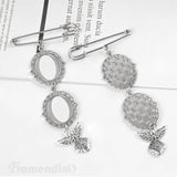 Framendino, 2 Pack Sublimation Blank Bouquet Photo Charms Pin Pouch with Angel Pendant Wedding Memory Bridal Bouquet Picture Charm Clip DIY Jewelry Making 2 Sheet Framendino