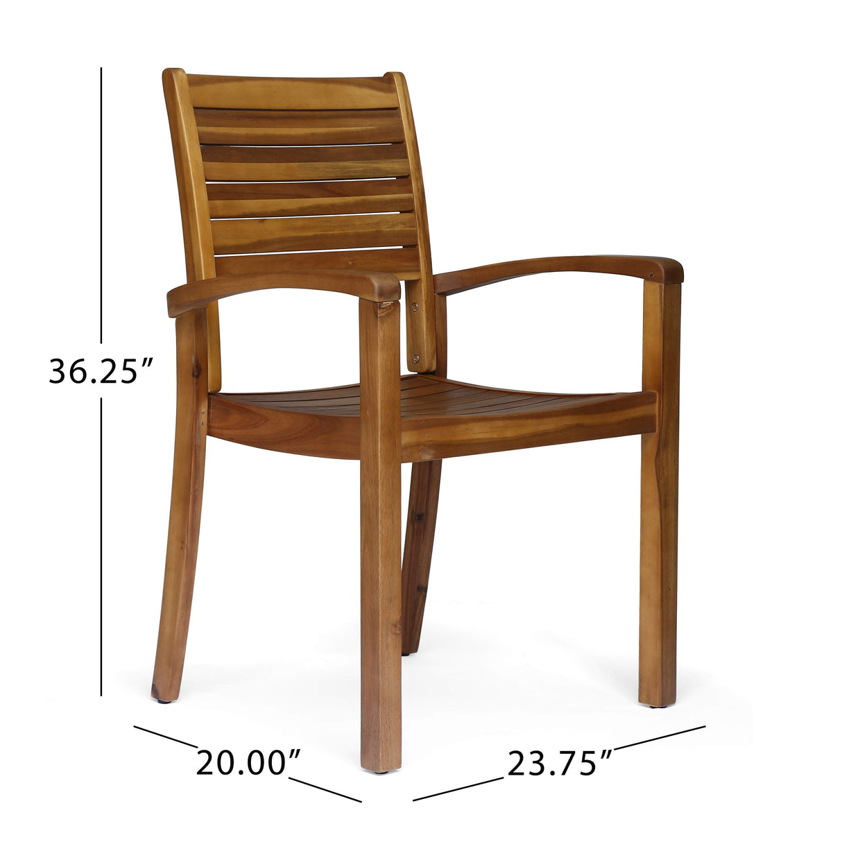 Christopher Knight Home Watts Outdoor Acacia Wood Dining Chairs, Teak Finish (Set of 2) Christopher Knight Home