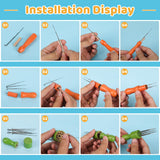 JNENERY Needle Felting Kit, 42 Colors Wool Roving Starter Kit, Needle Felting Starter Kits, Needle Felting Wool with Felt Tools, Instructions, Green Storage Bag for Felted Animal JNENERY