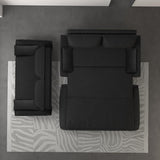 CAPCAEK 70.1" Queen Pull Out Sofa Bed, Pullout Sofabed, 3 in 1 Convertible Sleeper Couch, Velvet Loveseat Futon with 2 Soft Pillows for Living Room, Apartment, Small Space (Black, 70.1'') CAPCAEK