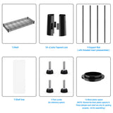 pouseayar Black NSF 3 Tier Metal Shelf Wire Shelving Unit, 1050lbs Heavy Duty Adjustable Storage Rack with Shelf Liners for Closet Kitchen Garage Basement Commercial Shelving - 48" H x 48" L x 18" D pouseayar