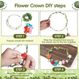 EggSun Flower Crown Making Kit for Girls Kids Gift Women Tea Party Craft Bracelet DIY Fairy Flower Crown Kit Kids Birthday Gift Floral Hair Arts Crafts Spring Easter Gift for Girls 5 6 7 12 Year Old EggSun