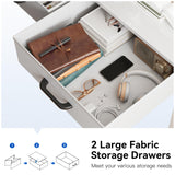 Casaottima 40 Inch Small Office Computer Desk with 2 Drawers & Headphone Hook - Compact Writing Desk for Home Office, Study or Work, Modern Space-Saving Design for Small Spaces, White Casaottima