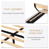 SHA CERLIN King Platform Bed Frame with Velvet Upholstered Headboard, Mattress Foundation with Strong Wooden Slats Support, No Box Spring Needed, White SHA CERLIN