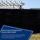 Tarps Now Heavy Duty Mesh Tarps, (20' X 40') with Grommets - 75% Sunblock Shade Cloth Tarp for Patio Screen, Wind Block, Privacy Screen, Canopies, Dump Trucks, Pool Cover - Black TarpsNow