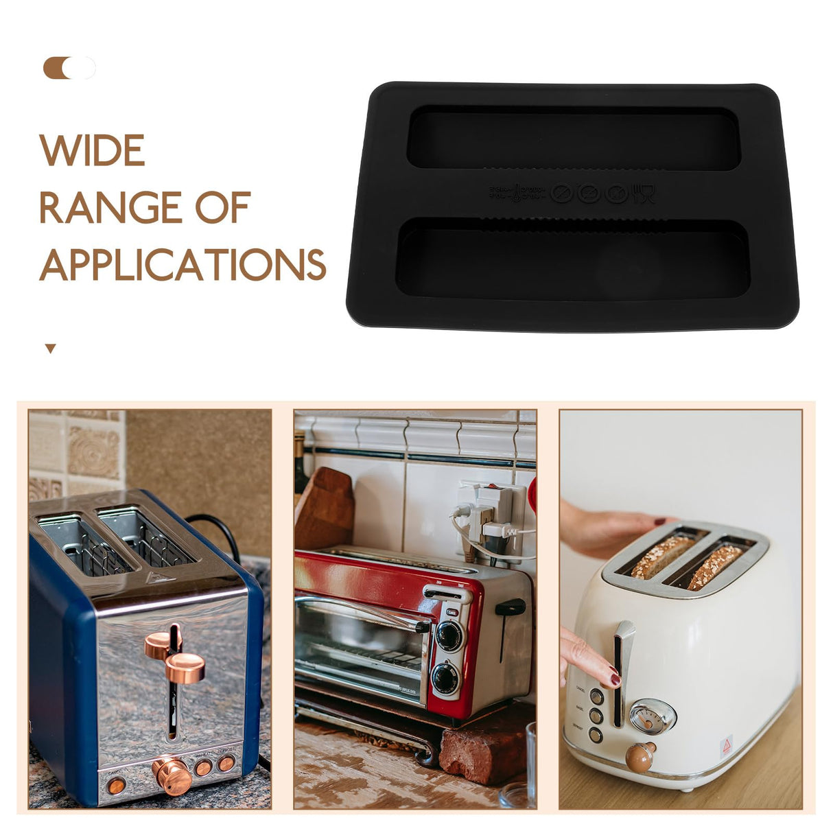 Silicone Toaster Dust Cover 2 Slice Toaster Lid Electric Bread Maker Upper Cover Toaster Machine Top Cover for Bread Machine Part Accessories （Black） BESTonZON