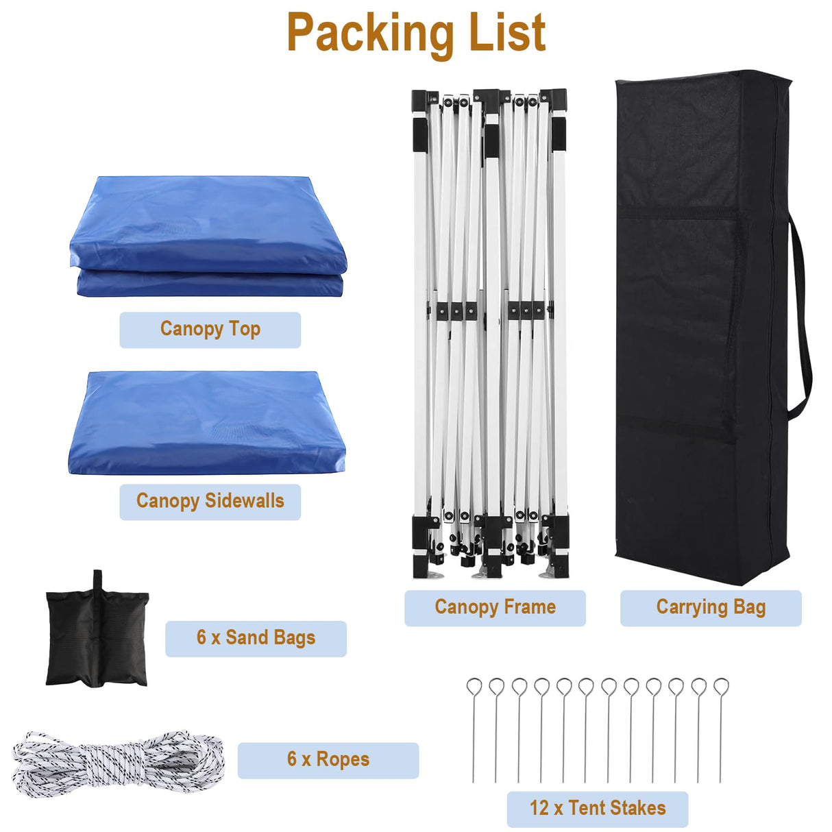 10x20 Blue Pop Up Canopy Tent with 6 Removable Sidewalls Commercial Heavy Duty Canopy UPF 50+ All Weather Waterproof Outdoor Canopy Wedding Tents for Parties Gazebo with Carry Bag and 6 Sandbags susici