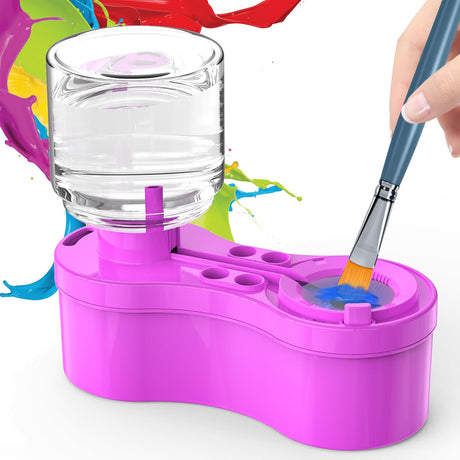 Paint Brush Cleaner, Painting Station for Kids Adult Artist, Paint brushes Cleaner Tool with Drain and Brush Holder-Paint Brush Rinser for Arylic,WaterColor-Water Based Paints,Drawing and Art Supplies ACGASK