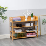 SOBIBO Bamboo Shoe Rack Organizer, 4 Tier Shoe Shelf Storage Organizer, for Entryway, Hallway, and Closet (Nature-31.5) SOBIBO