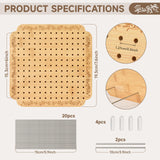 Crochet Blocking Board with Tulips Pattern, 22 Pins/Pegs, Blocking Board for Crocheting Knitting, Bamboo Granny Square Blocking Boards for Crochet Projects, Crocheting Accessories Gifts FEIYAUMI