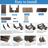 ERTIUANIO 3 Step Real Wood Countertop Liquor Bottle Display Shelf, 12 Bottle Freestanding Bar Shelves with Fences, Home Retro Wine Rack Storage Organizer, Whiskey Coffee Syrup Display Stand ERTIUANIO