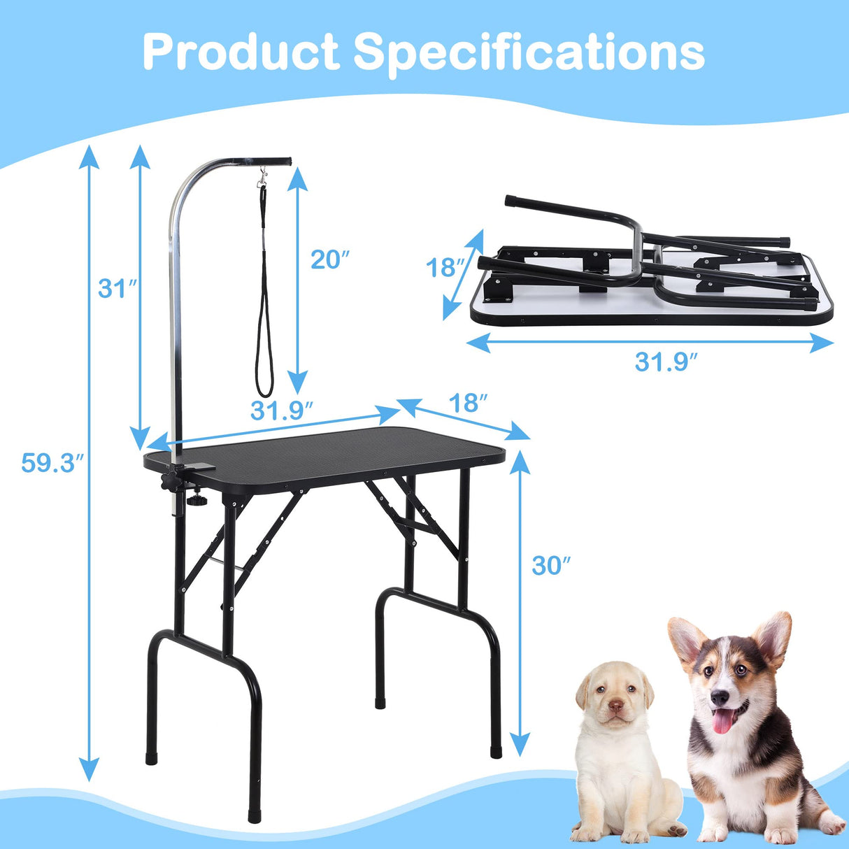 Dog Grooming Table for Dogs at Home, Dog Grooming Harness Pet Grooming Table Dog Grooming Table for Large Dogs Small Dog Grooming Tables Arm for Small Dogs Dog Washing Station Dog Grooming Sling Stand Capacmkseh