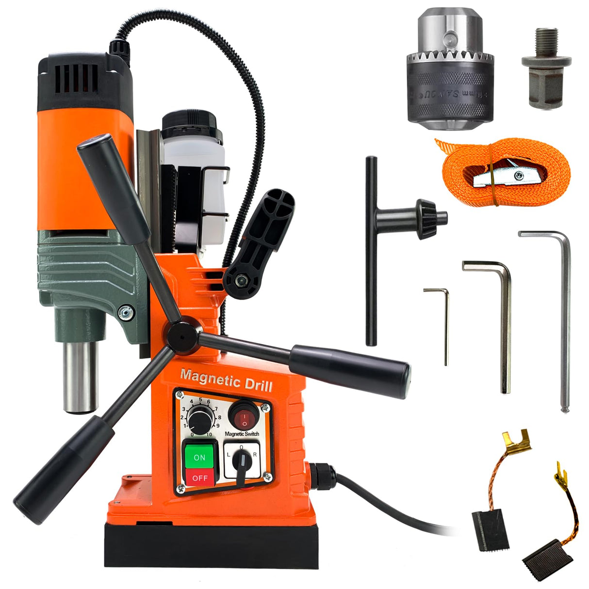 Magnetic Drill, 1400W 1.6" Boring Diameter, 810 RPM Power Magnetic Drill Presses, 2922lbf/13000N Drill Press with Variable Speed, for Metal Surface, Industrial/Home Improvement iMeshbean