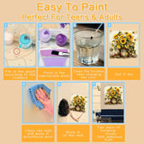 igoodom Paint by Numbers Kit for Adults with Frame and Easel, 25x25cm DIY Acrylic Painting on Canvas with Box, Sunflower Paint by Number Set for Home Wall Decor igoodom