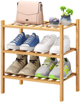 viewcare Small Shoe Rack, 3-Tier Shoe Rack for Entryway, Bamboo Wood Shoe Shelf for Closet & Hallway, Long 17.2IN | Beautiful | Functional | Sturdy | Durable viewcare