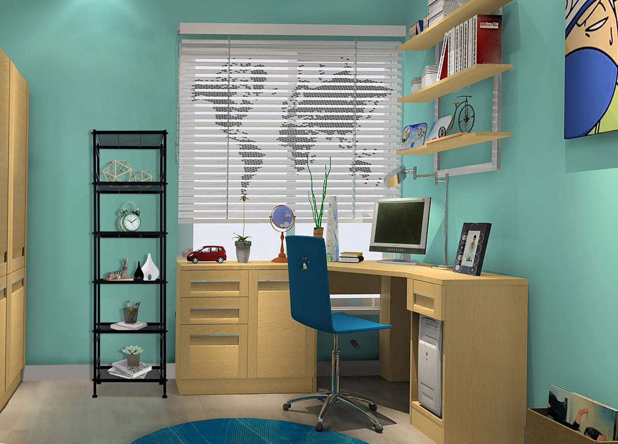 6-Wire Shelving Metal Storage Rack Shelves, Standing Storage Shelf Units for Laundry Bathroom Kitchen Pantry Closet(Black) Soywey