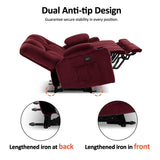 MCombo 57.8" Zero Gravity Power Loveseat Recliner with Heat and Vibration Massage, Reclining Loveseat Sofa with USB Ports, Cup Holders for Living Room, Fabric 6035SET (Burgundy) MCombo