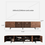 NessCarsti Mid-Century Modern TV Stand & Expandable Coffee Table Set, Walnut Finish, Stylish Storage Combo for Living Room or Bedroom (94.48“TV Stand+Coffee Table) NessCarsti